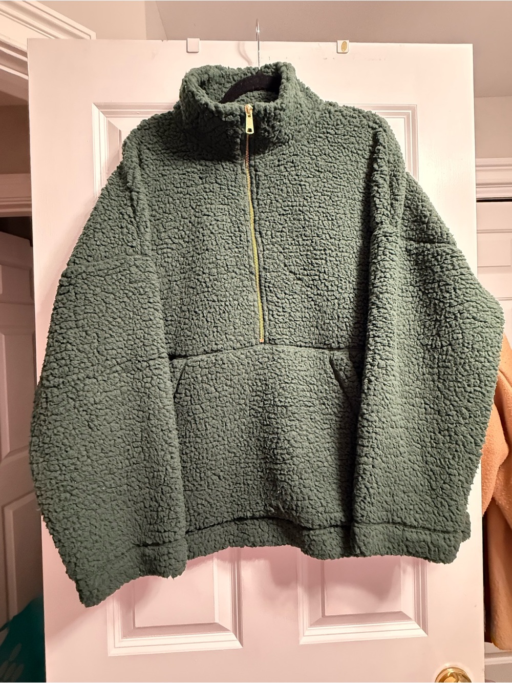 Aerie Cozy Sherpa Half-Zip Jacket - Green